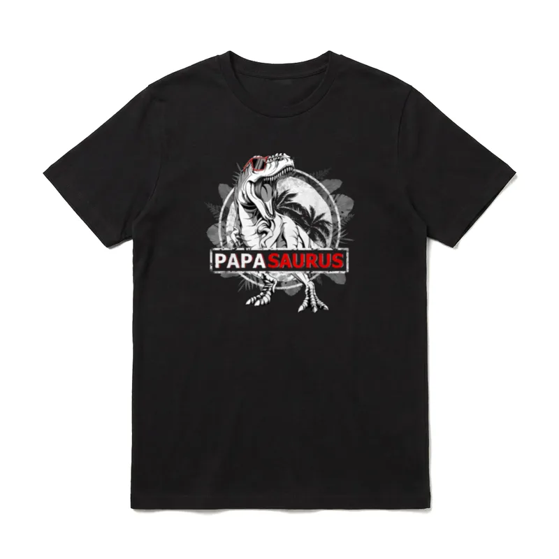 Papasaurus T T rex Papa Saurus T-Shirt – Klassisches T-Shirt in Schwarz