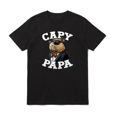 Capypapa Vatertag bester Papa T-Shirt – Klassisches T-Shirt in Schwarz