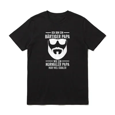 Bärtiger Papa Bartträger Vater T-Shirt – Klassisches T-Shirt in Schwarz