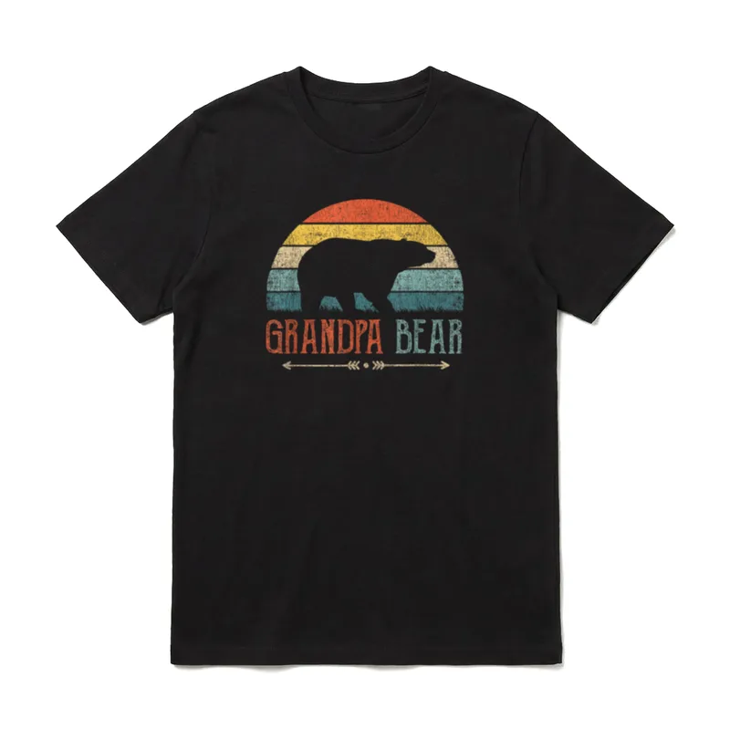 Vintage Retro Opa Bear T-Shirt – Klassisches T-Shirt in Schwarz