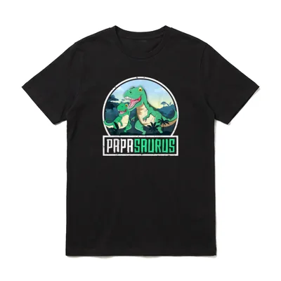 Papasaurus T-Rex Dinosaur Saurus T-Shirt – Klassisches T-Shirt in Schwarz