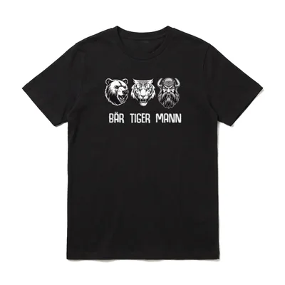 Vater mit Bart Bär T-Shirt – Klassisches T-Shirt in Schwarz