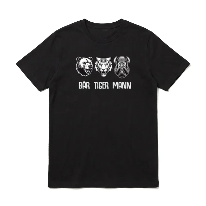 Vater mit Bart Bär T-Shirt – Klassisches T-Shirt in Schwarz