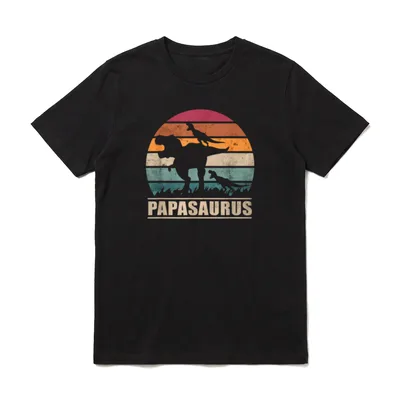 Papasaurus Papa von Zwillingen T-Shirt – Klassisches T-Shirt in Schwarz
