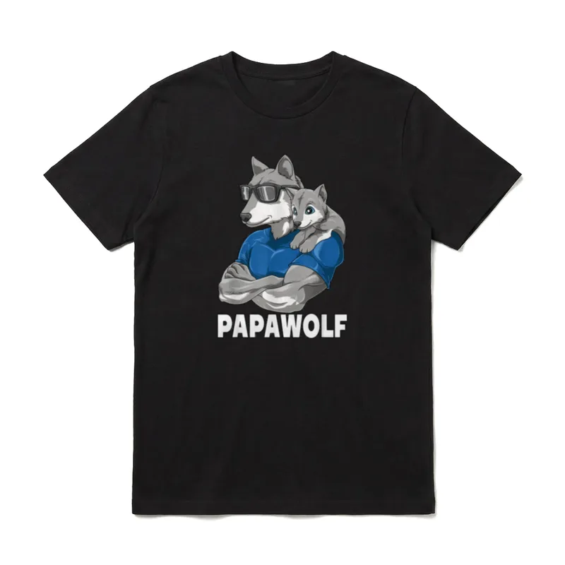 Papawolf Wolf Papa T-Shirt – Klassisches T-Shirt in Schwarz