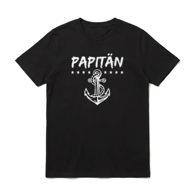 Papitän Papa und Kapitän T-Shirt – Klassisches T-Shirt in Schwarz