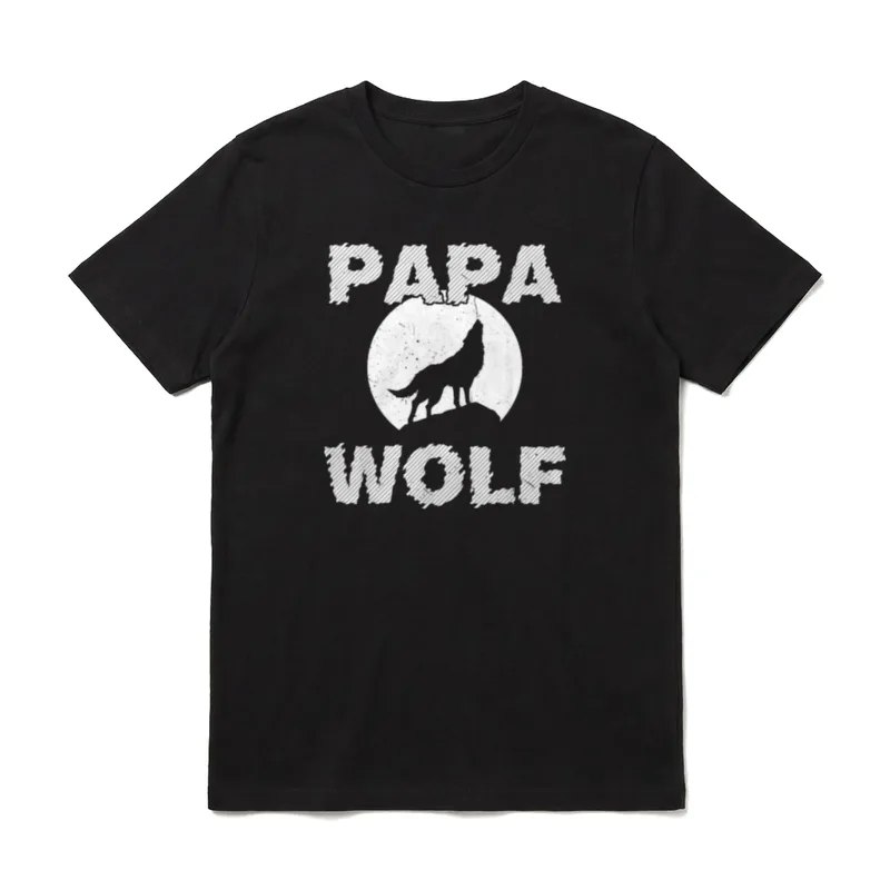 Papa Wolf Wölfe Lustig T-Shirt – Klassisches T-Shirt in Schwarz