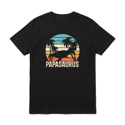 Papasaurus T-Rex Papa Dad T-Shirt – Klassisches T-Shirt in Schwarz