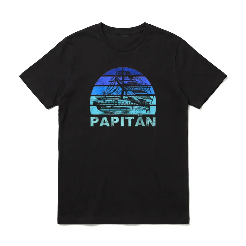 Papitän Vater Papa Kapitän T-Shirt – Klassisches T-Shirt in Schwarz