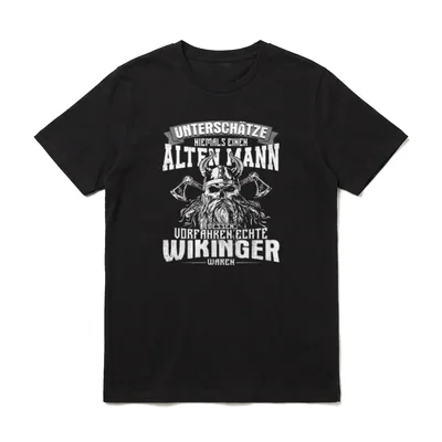 Alter Mann Wikinger Viking T-Shirt – Klassisches T-Shirt in Schwarz