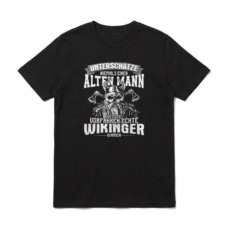 Alter Mann Wikinger Viking T-Shirt – Klassisches T-Shirt in Schwarz