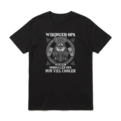 Nordische Mythologie Wikinger Opa Nordmann T-Shirt – Klassisches T-Shirt in Schwarz