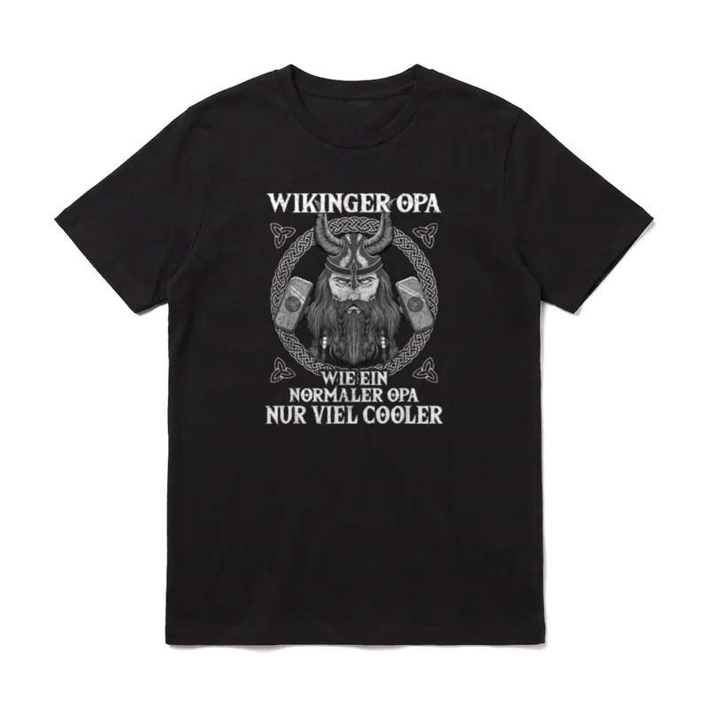 Nordische Mythologie Wikinger Opa Nordmann T-Shirt – Klassisches T-Shirt in Schwarz