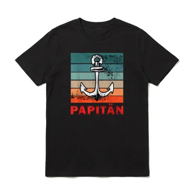 Papitän Retro Vintage T-Shirt – Klassisches T-Shirt in Schwarz