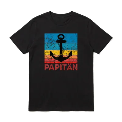 Papitän Papa und Kapitän T-Shirt – Klassisches T-Shirt in Schwarz