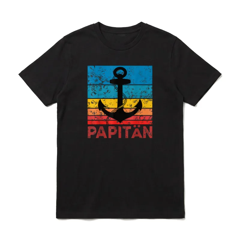 Papitän Papa und Kapitän T-Shirt – Klassisches T-Shirt in Schwarz