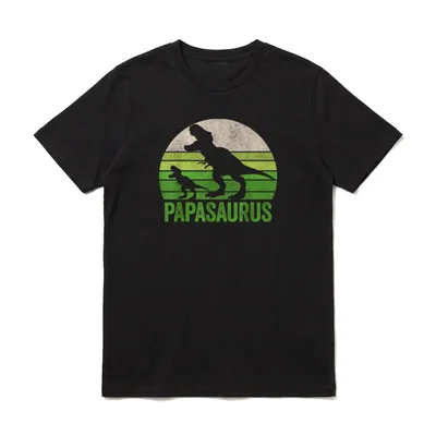 Vintage Papasaurus Dad Apparel T-Shirt – Klassisches T-Shirt in Schwarz