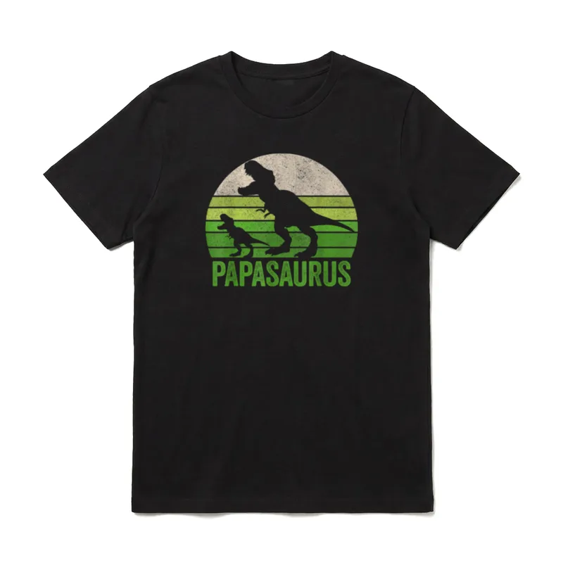 Vintage Papasaurus Dad Apparel T-Shirt – Klassisches T-Shirt in Schwarz