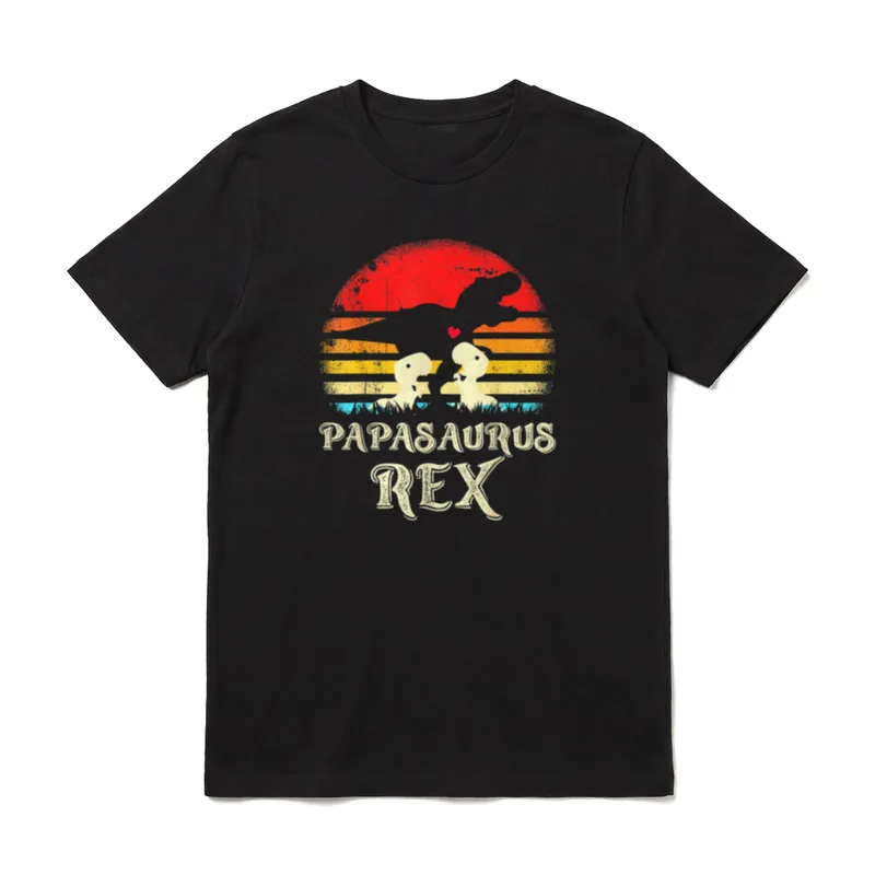 Papa Dinosaurier Rex Lustige T-Shirt – Klassisches T-Shirt in Schwarz