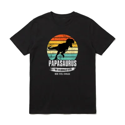 Papasaurus Vater Opa Vatertag T-Shirt – Klassisches T-Shirt in Schwarz