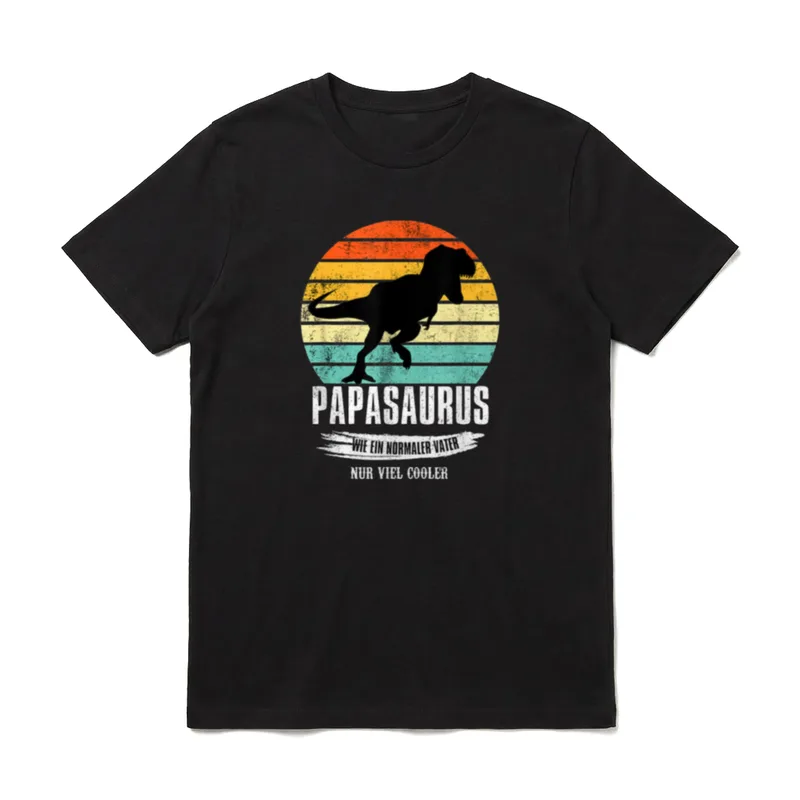 Papasaurus Vater Opa Vatertag T-Shirt – Klassisches T-Shirt in Schwarz