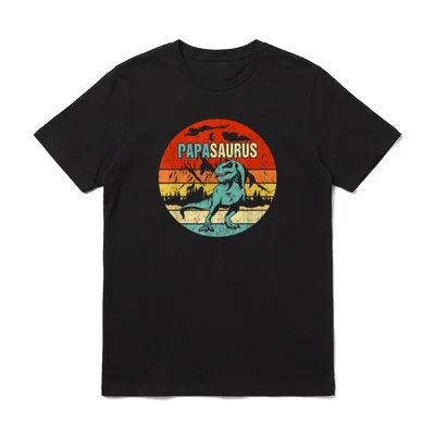 Papasaurus Fun Christmas T T-Shirt – Klassisches T-Shirt in Schwarz