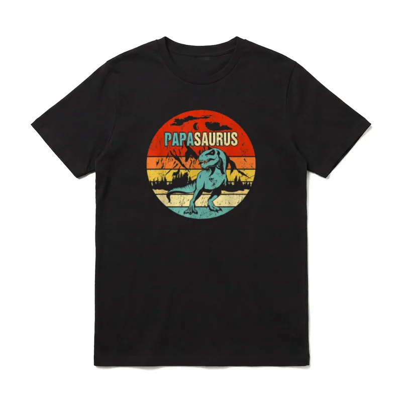 Papasaurus Fun Christmas T T-Shirt – Klassisches T-Shirt in Schwarz