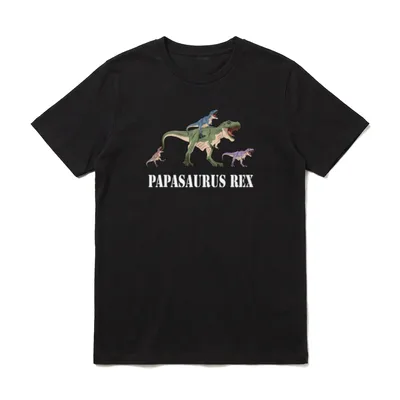 Vatertag Papa Kind Spruch Papasaurus T-Shirt – Klassisches T-Shirt in Schwarz