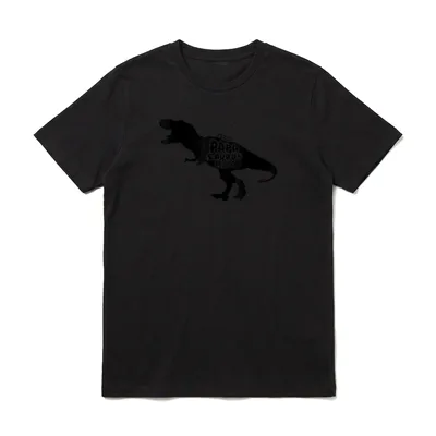 Vatertag Papasaurus Dino Papa T-Shirt – Dino-Silhouette mit Schriftzug „Best Papasaurus Rex“ – Klassisches T-Shirt in Schwarz