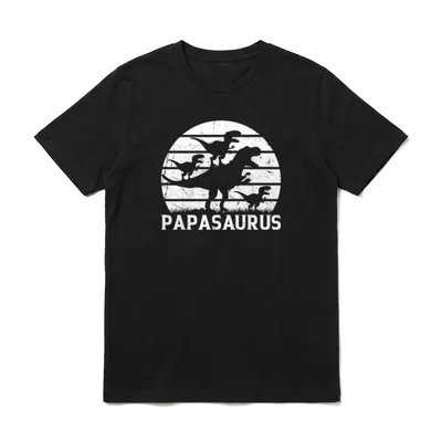 Papa Saurus Dinosaurier Papa T-Shirt – Klassisches T-Shirt in Schwarz