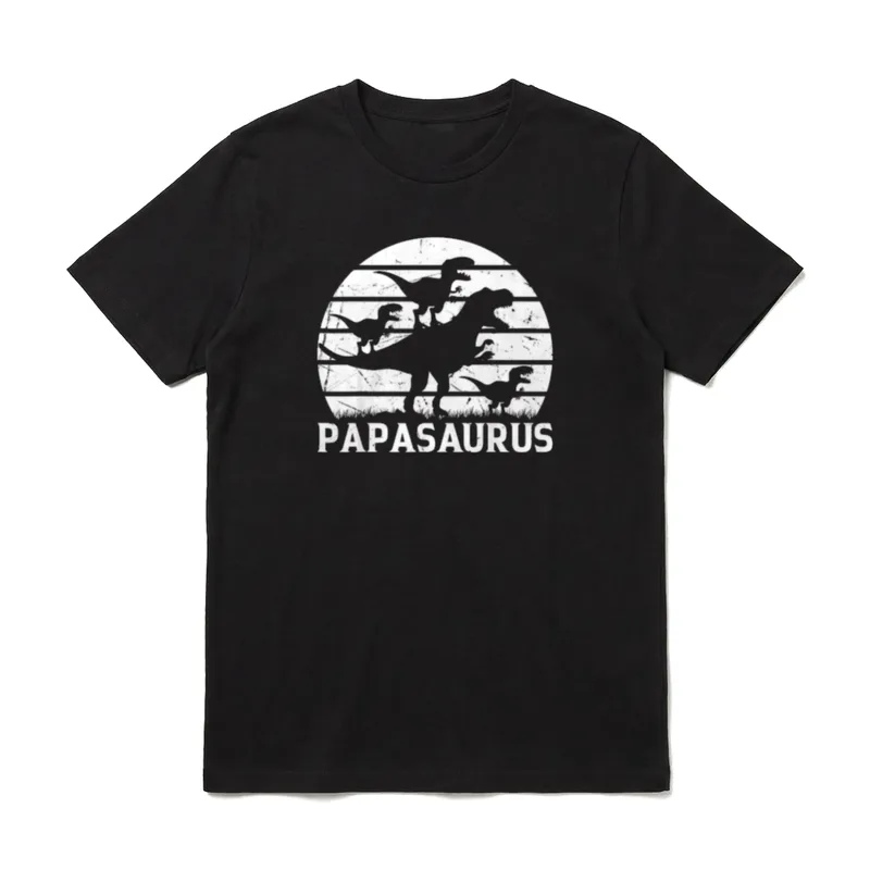 Papa Saurus Dinosaurier Papa T-Shirt – Klassisches T-Shirt in Schwarz