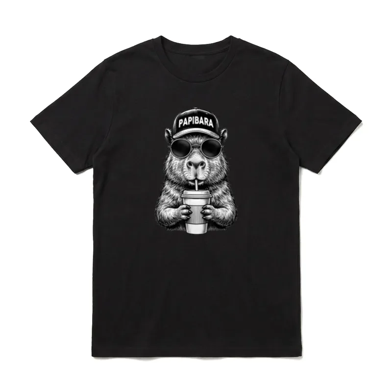 Papibara Vatertag Lustiger Papa T-Shirt – Klassisches T-Shirt in Schwarz