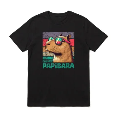 Papibara Vatertag bester Papa T-Shirt – Klassisches T-Shirt in Schwarz