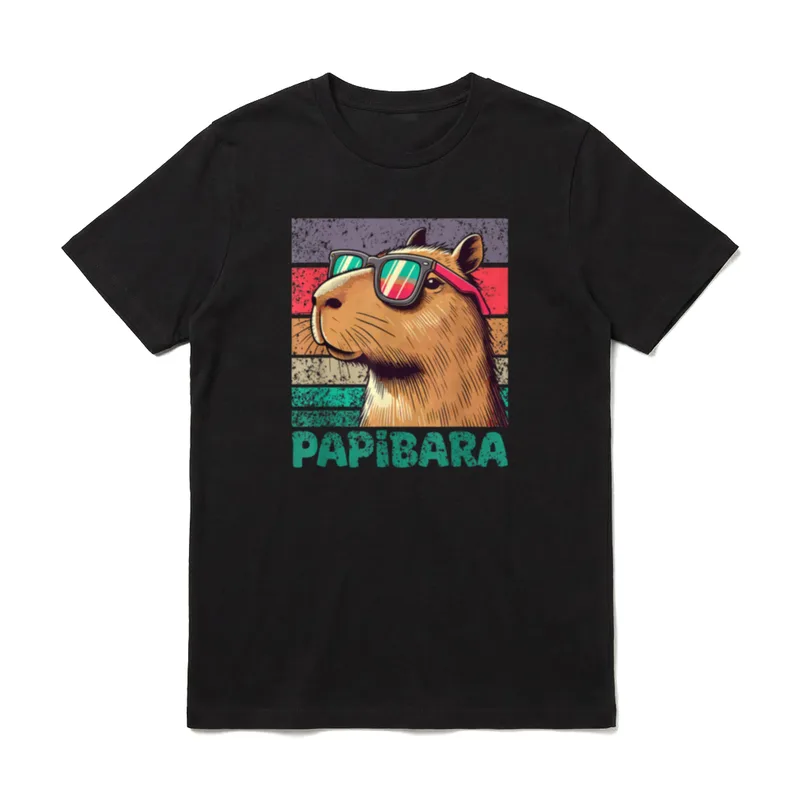 Papibara Vatertag bester Papa T-Shirt – Klassisches T-Shirt in Schwarz