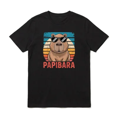 Capibara Bester Papa Papibara T-Shirt – Klassisches T-Shirt in Schwarz