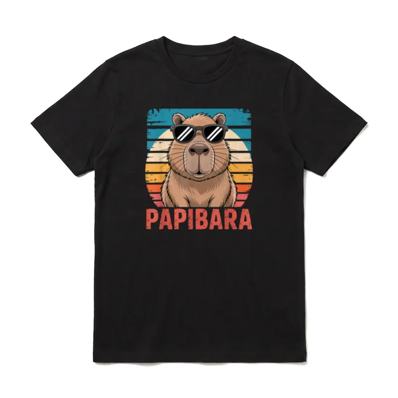 Capibara Bester Papa Papibara T-Shirt – Klassisches T-Shirt in Schwarz