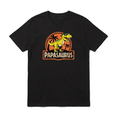 Lustiger Papasaurus Dinosaurier-Papa T-Shirt – Klassisches T-Shirt in Schwarz
