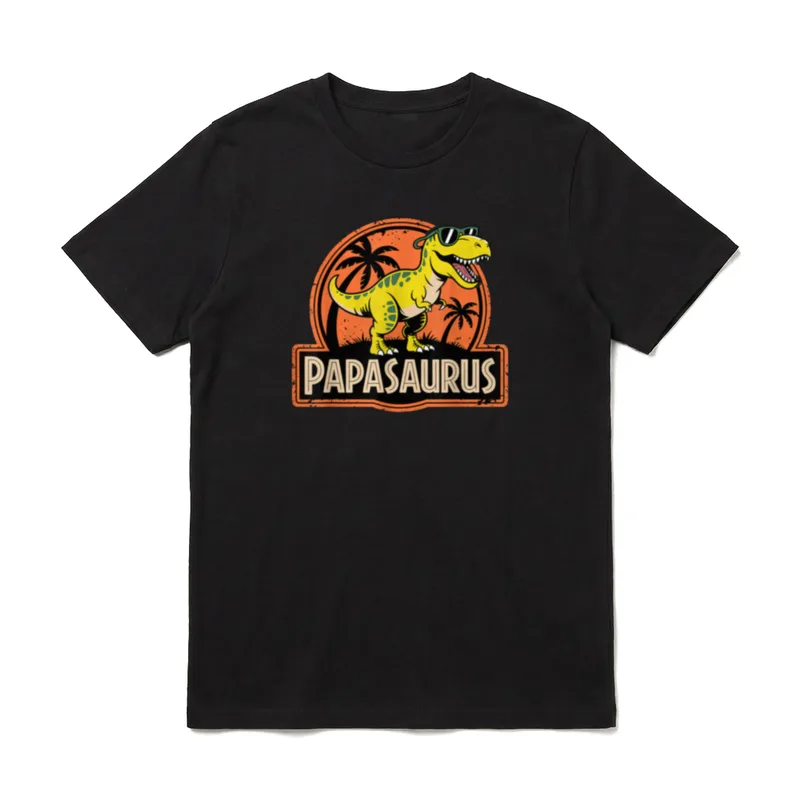 Lustiger Papasaurus Dinosaurier-Papa T-Shirt – Klassisches T-Shirt in Schwarz