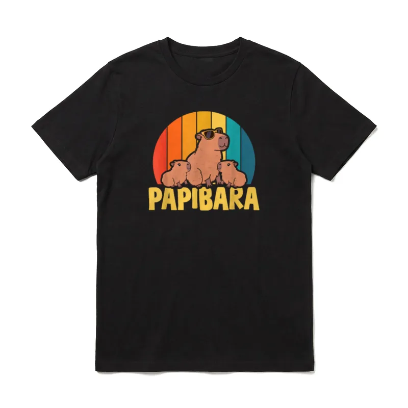 Papibara Capibara Papa Vater T-Shirt – Klassisches T-Shirt in Schwarz