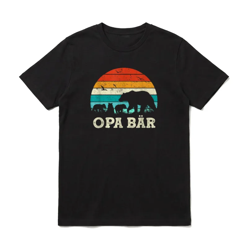 Retro Opa Bär Drei T-Shirt – Klassisches T-Shirt in Schwarz