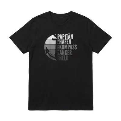 Papitän Papa Kapitän Vatertag Captain T-Shirt – Klassisches T-Shirt in Schwarz