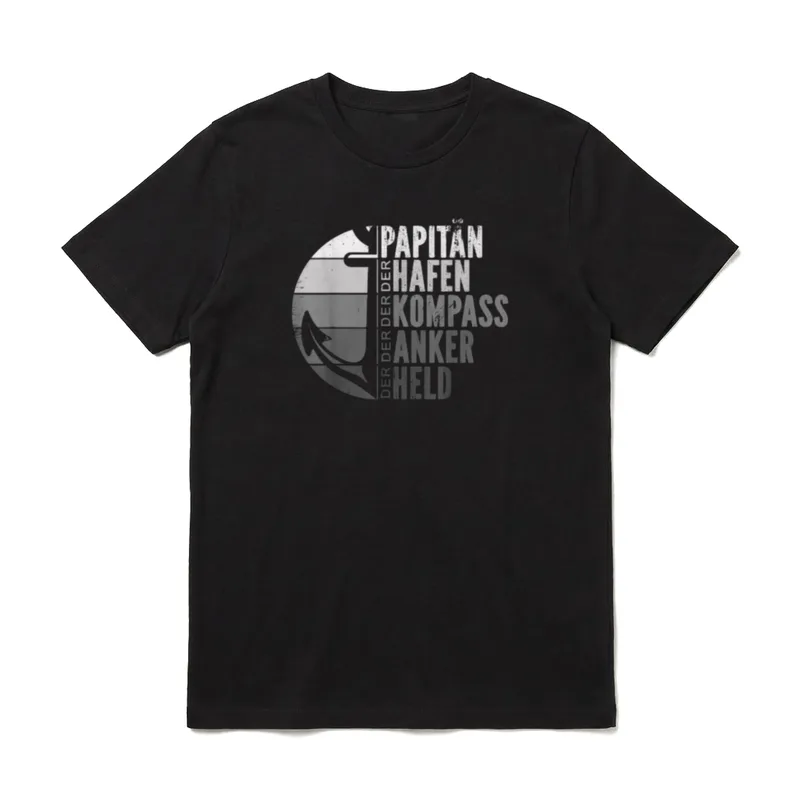 Papitän Papa Kapitän Vatertag Captain T-Shirt – Klassisches T-Shirt in Schwarz