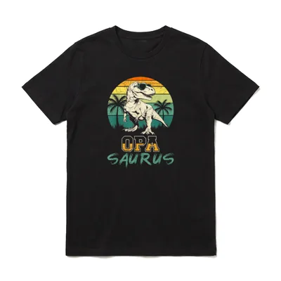 OPA SAURUS Lustiges Dinosaurier T-Shirt – Klassisches T-Shirt in Schwarz