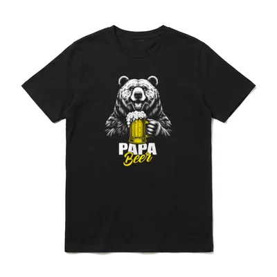 Werdender Papa Bär Bier T-Shirt – Klassisches T-Shirt in Schwarz