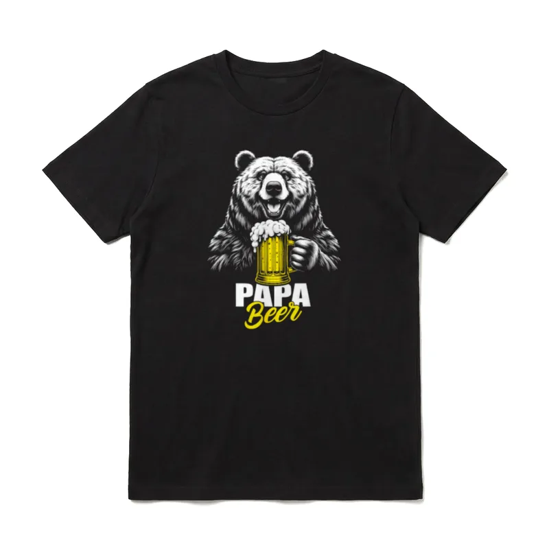 Werdender Papa Bär Bier T-Shirt – Klassisches T-Shirt in Schwarz