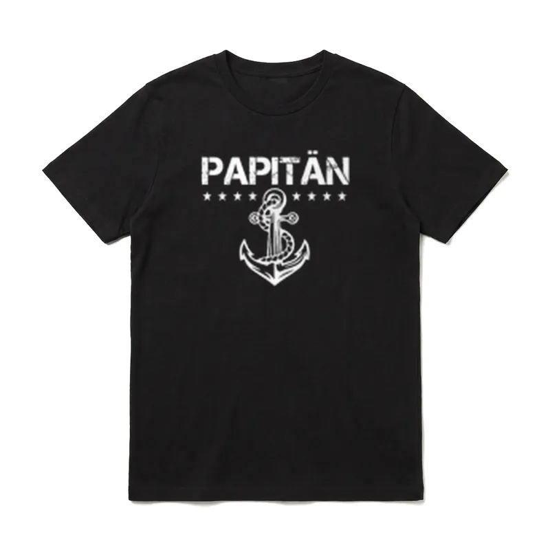 Papitän Papa und Kapitän T-Shirt – Klassisches T-Shirt in Schwarz