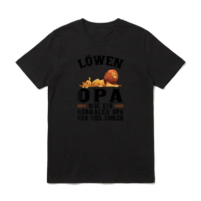 Löwen Opa wie T-Shirt – Großer Löwe mit Jungem und Text nur viel cooler als normaler Opa – Klassisches T-Shirt in Schwarz