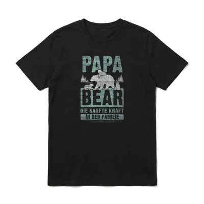 Papa Bear 3 Bären-Welpen T-Shirt – Klassisches T-Shirt in Schwarz