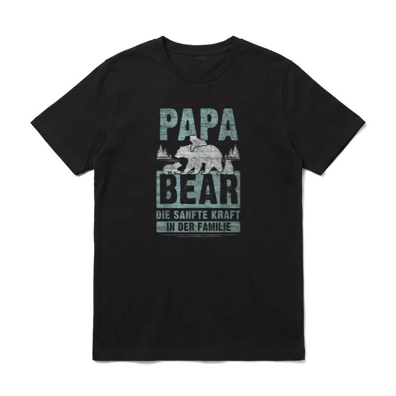 Papa Bear 3 Bären-Welpen T-Shirt – Klassisches T-Shirt in Schwarz