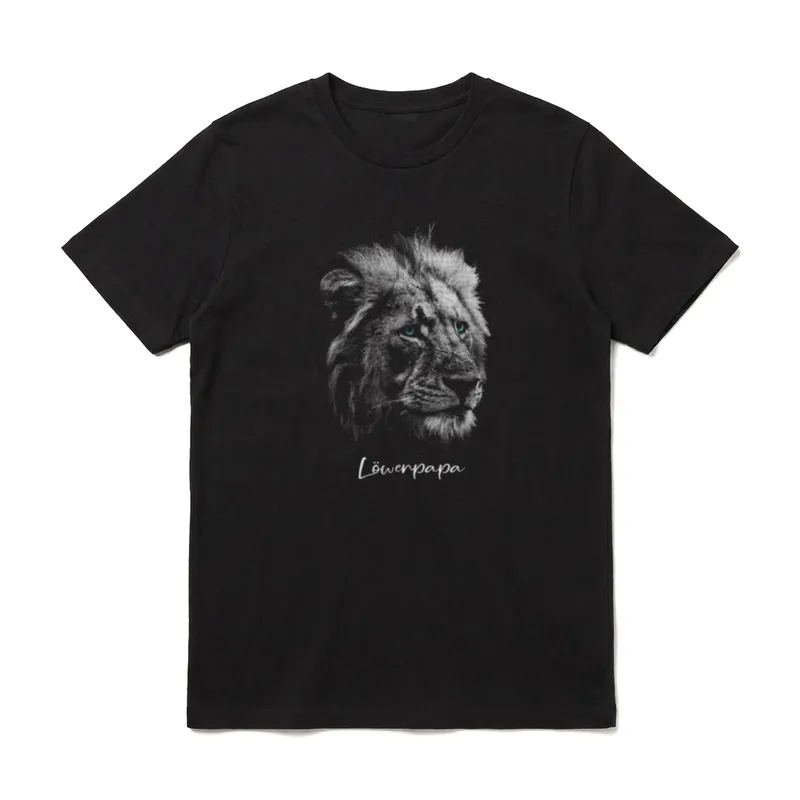 Löwenpapa I Daddy Retro Papa-Wortspiele & Tiere T-Shirt – Klassisches T-Shirt in Schwarz